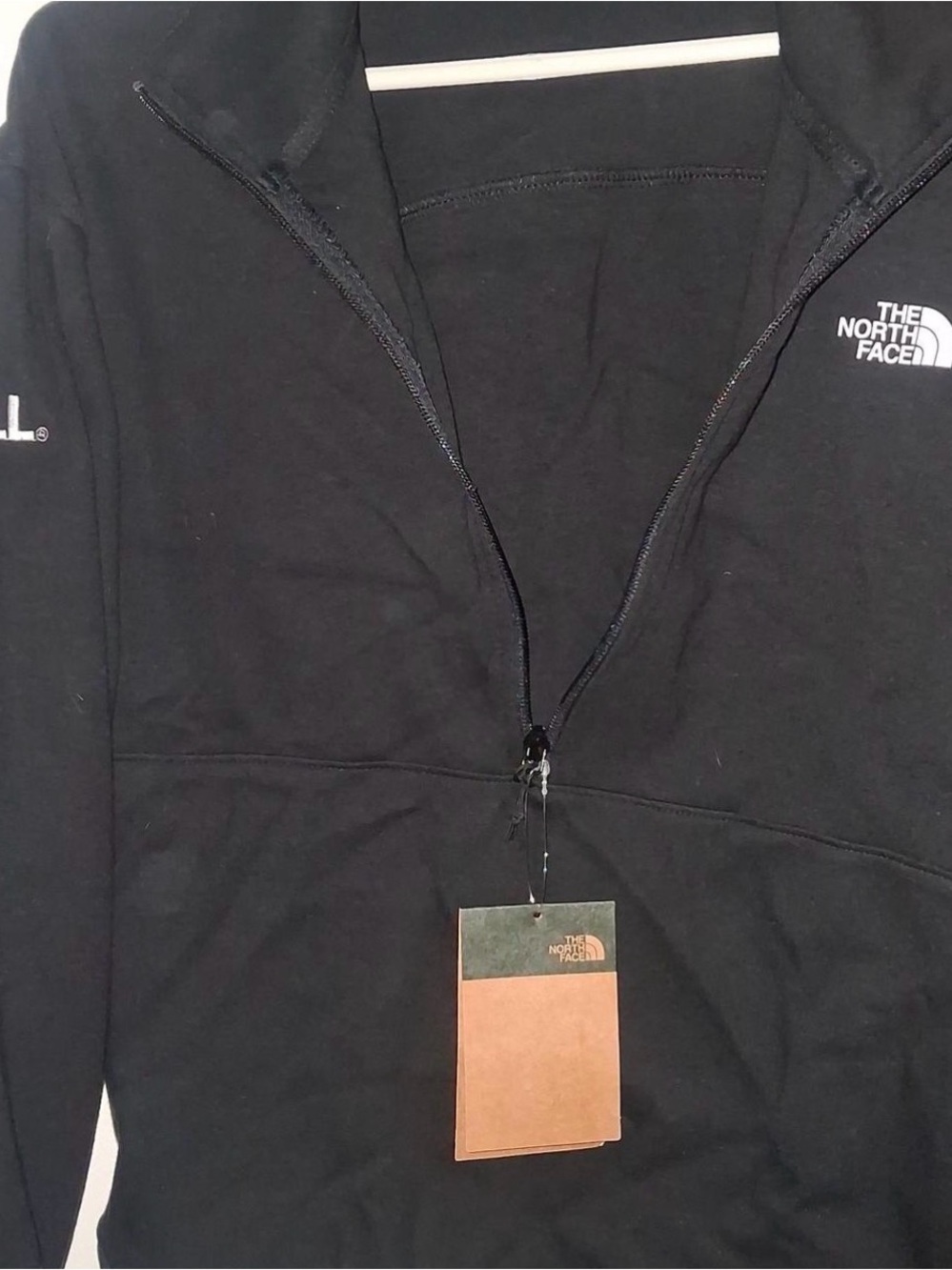 The North Face Black Quarter-Zip Pullover Hoodie. NWT.